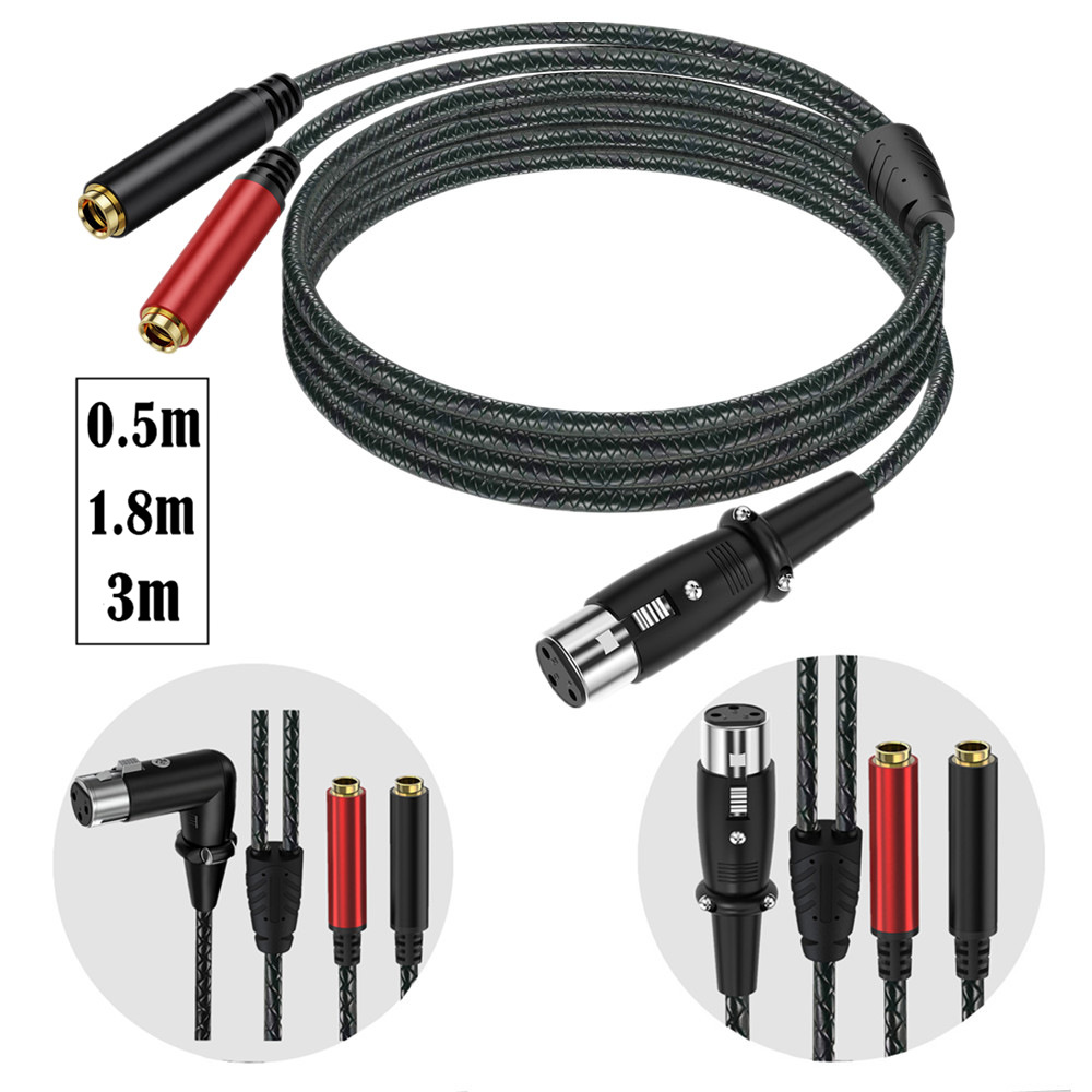 Earphone Splitter Jack - 3ピン XLR メス - デュアル 6.35mm