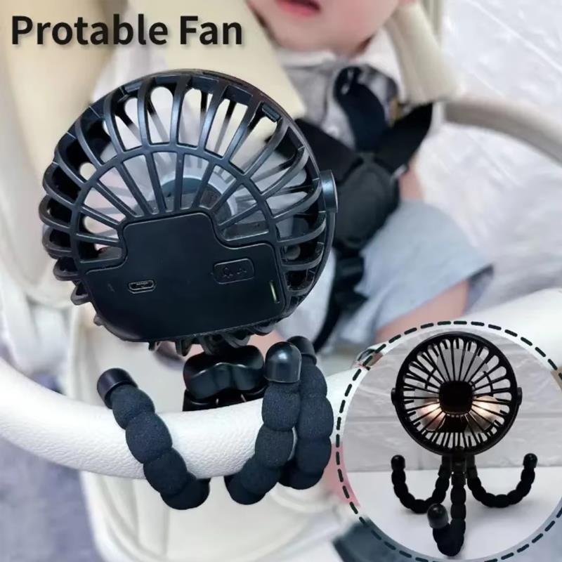 Phone Accessories Baby - ベビー 3 スピードベビーカーミニファンライト付きポータブル USB 充電ファン携帯電話ホルダーベビーカーアクセサリーベビー新生児アイテム