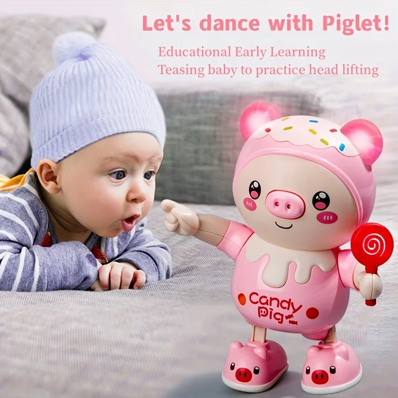 Phone Accessories Baby - 子供のための音楽と光を備えた電気ピギー、かわいい赤ちゃんのおもちゃ、ウォーキングとダンス、ウォーキング、ダンス、静かなペット、初期の教育人形