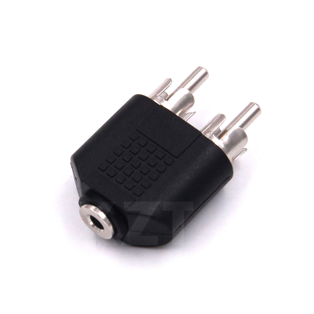 Earphone Splitter Jack - 3.5mmステレオオス-2RCAメスアダプター金メッキオスジャック-2RCAメススプリッターコネクタコンピュータースピーカーイヤホン用