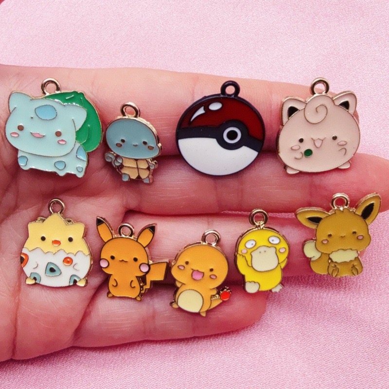 Phone Accessories Keychain - 10 個漫画ドリップオイルジュエリーアクセサリー手作り DIY ブレスレットペンダントキーホルダー電話ペンダント