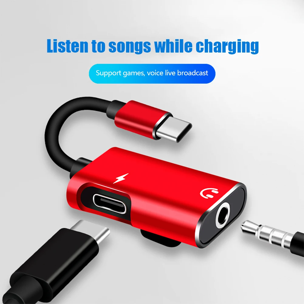 Earphone Splitter Jack - 2-in-1 USB-C - 3.5mm ジャックアダプター タイプ