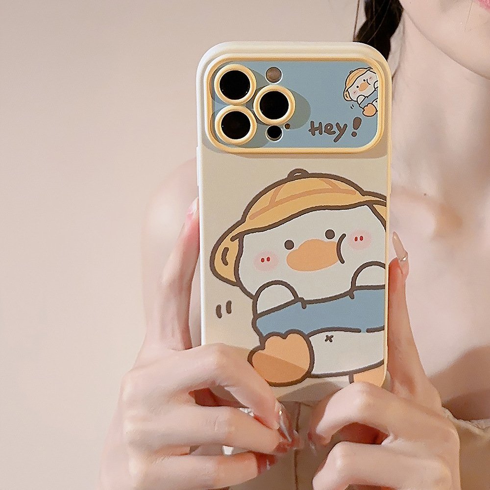 Xo Phone Accessories - 韓国漫画の黄色いアヒル柄iPhoneケース iPhone 17 Air 16e 15