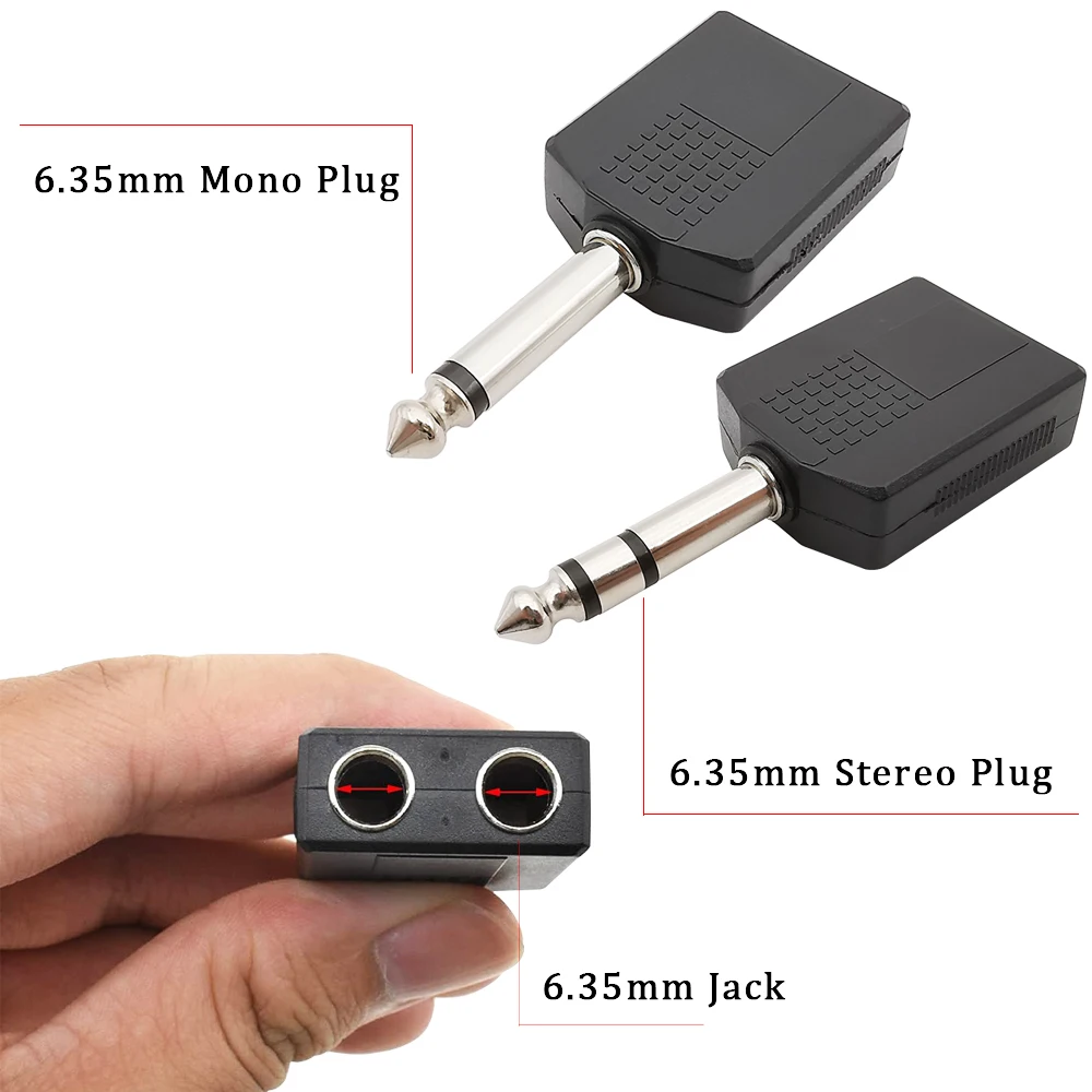 Earphone Splitter Jack - 2 個 1/4 インチ TS モノラル