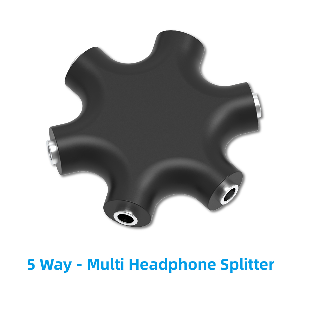 Earphone Splitter Jack - 3.5mm ジャックイヤホンオーディオスプリッターアダプター 1 オス - 5