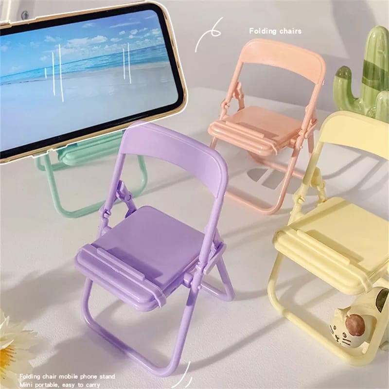 Phone Accessories Items - かわいい椅子型スマホスタンド、クリエイティブなデスクオーガナイザー、多機能スマホスタンド、デスクデコレーション、ホームオフィスアクセサリー