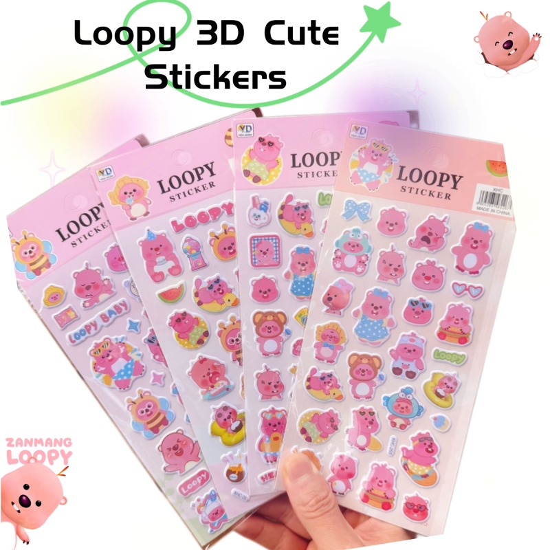Phone Accessories Items - 新しいポロロアニメのかわいいループ状3Dフォームステッカー、素敵な漫画風ステッカー、DIYスマホケース、机や日記帳のデコレーションに