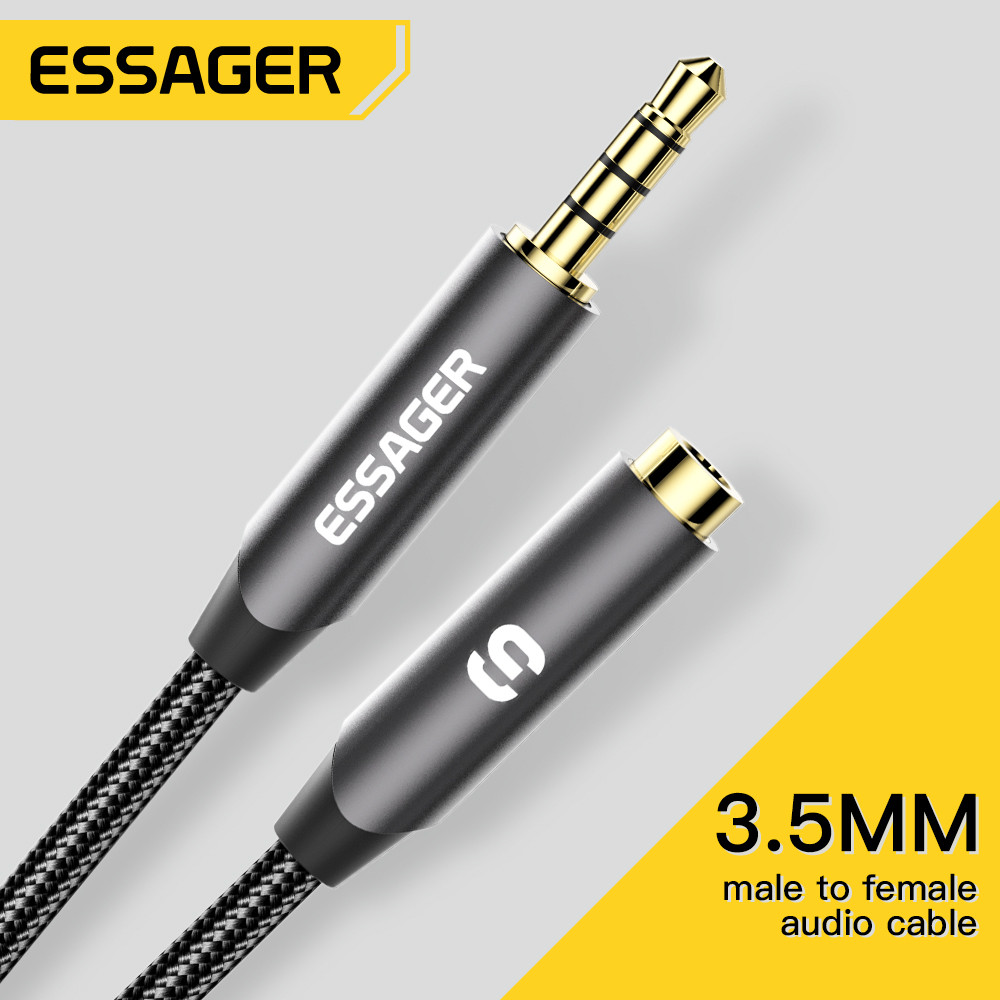 Earphone Splitter Jack - Essager-ヘッドフォンケーブルジャック,3.5mm,オーディオ,メス,スプリッター,スピーカー,エクステンダーコード,電話アダプター