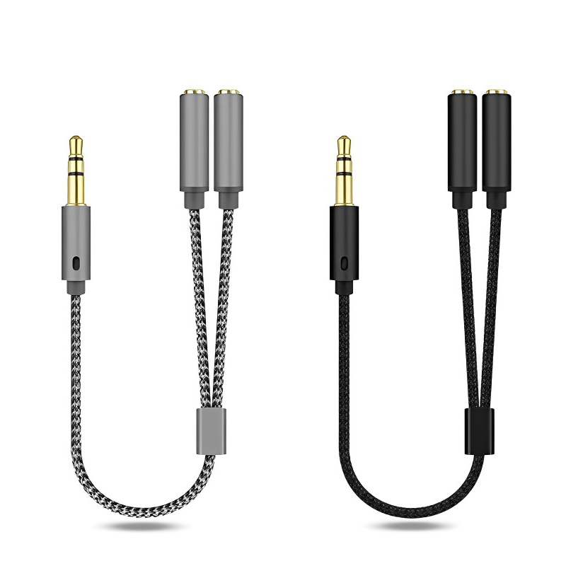 Earphone Splitter Jack - イヤホン用Yジャックオーディオスプリッター、オスからメス2個、3.5mm、3.5mm、ステレオ、コネクター、アダプター、イヤホンアクセサリー、m、f