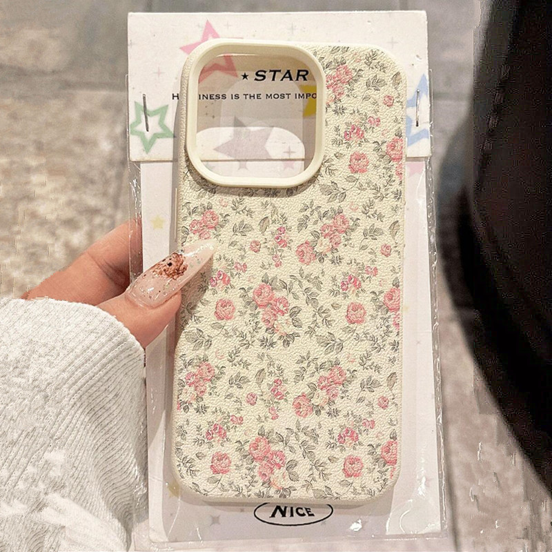 Xo Phone Accessories - 愛らしい女の子の花柄ホワイトクラシックソフトフォンケース iPhone 17 Pro Max 16