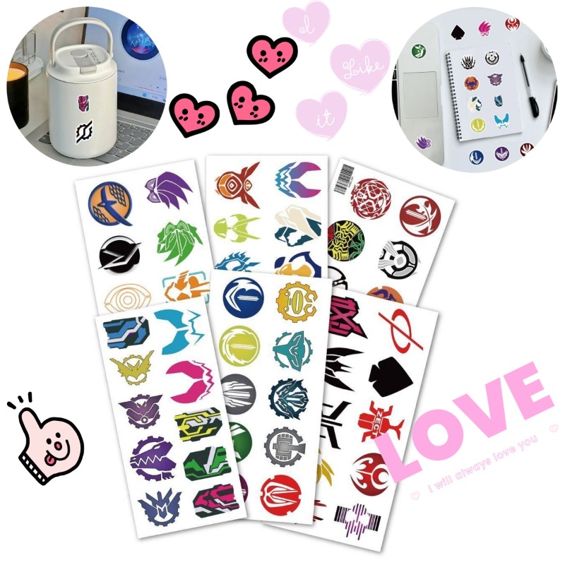 Phone Accessories Items - 60 枚の仮面ライダーロゴステッカークリエイティブデカール防水ラップトップ電話荷物ノートブックスクラップブック装飾用