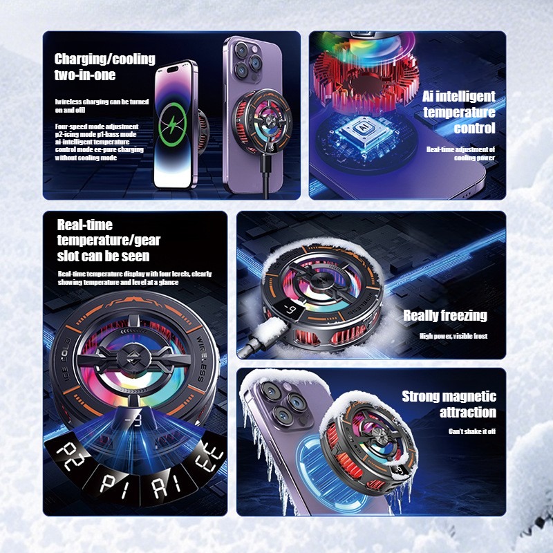 K28 磁気半導体電話クーラー ワイヤレス高速充電器冷却ラジ - Phone Accessories For Android のレビューと価格
