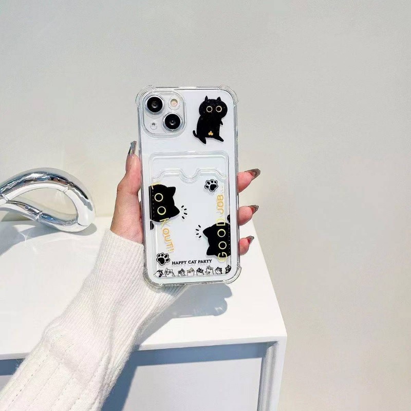 クリエイティブな猫のカードホルダー付きスマホケース iPho - Xo Phone Accessories のレビューと価格