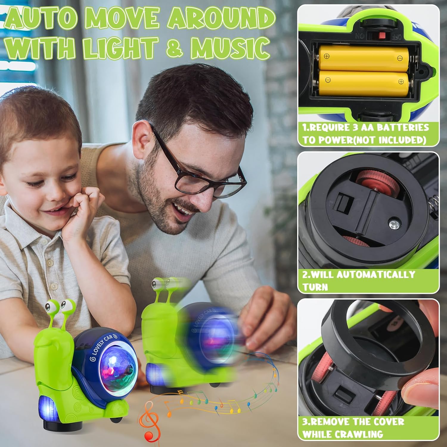 這うカタツムリの赤ちゃんおもちゃ、歩く腹ばいタイムダンス、早 - Phone Accessories Baby のレビューと価格