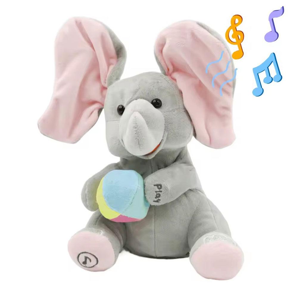 かくれんぼ象のぬいぐるみ 音楽付き耳を動かす柔らかい歌うおも - Phone Accessories Baby のレビューと価格