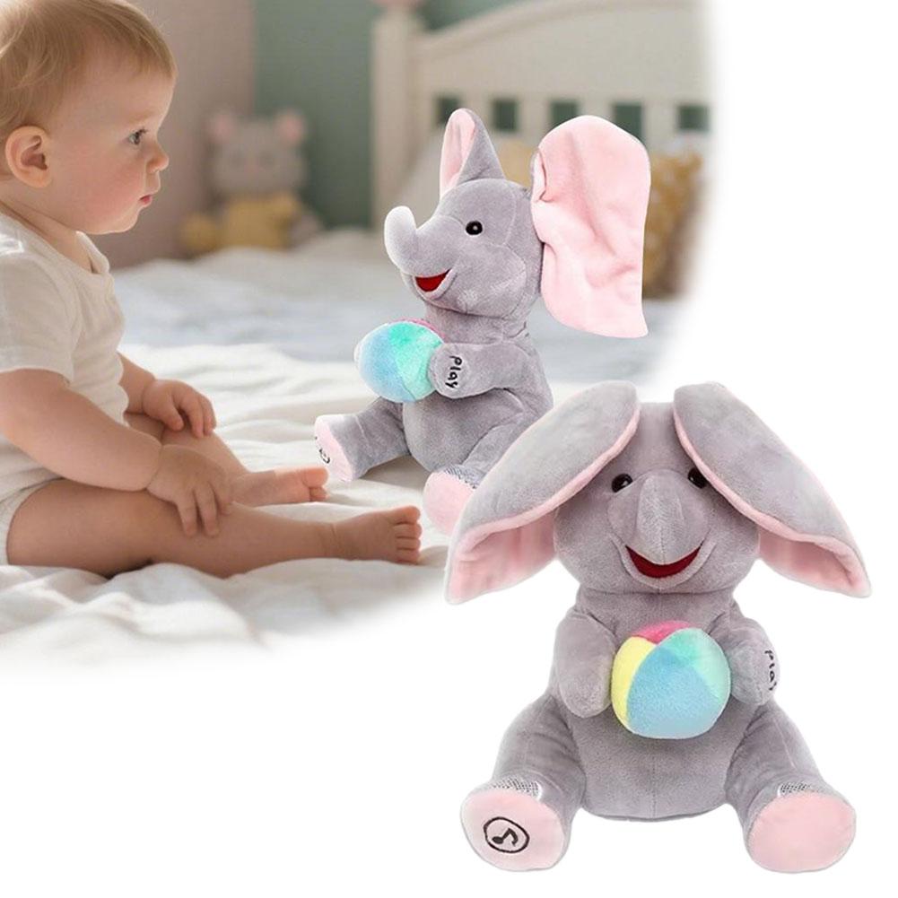 かくれんぼ象のぬいぐるみ 音楽付き耳を動かす柔らかい歌うおも - Phone Accessories Baby のレビューと価格