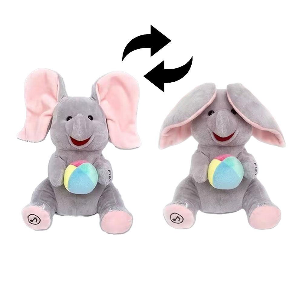 かくれんぼ象のぬいぐるみ 音楽付き耳を動かす柔らかい歌うおも - Phone Accessories Baby のレビューと価格