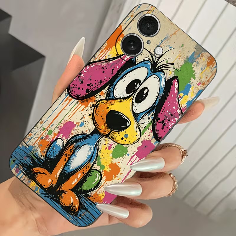 落書きカラーの子犬柄TPUスマホケース iPhone 17  - Xo Phone Accessories のレビューと価格