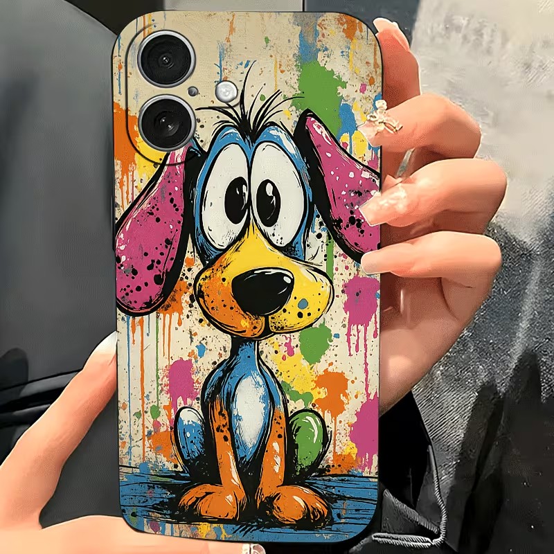 落書きカラーの子犬柄TPUスマホケース iPhone 17  - Xo Phone Accessories のレビューと価格