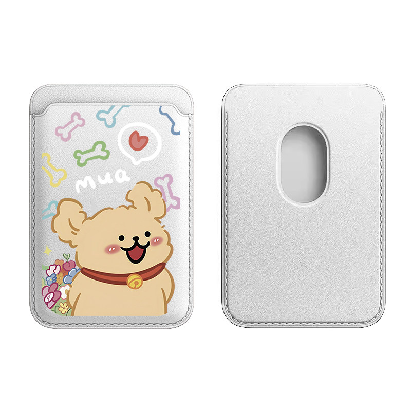 カラフルな花柄の子犬磁気レザーウォレット iPhone 17 - Phone Accessories For Android のレビューと価格
