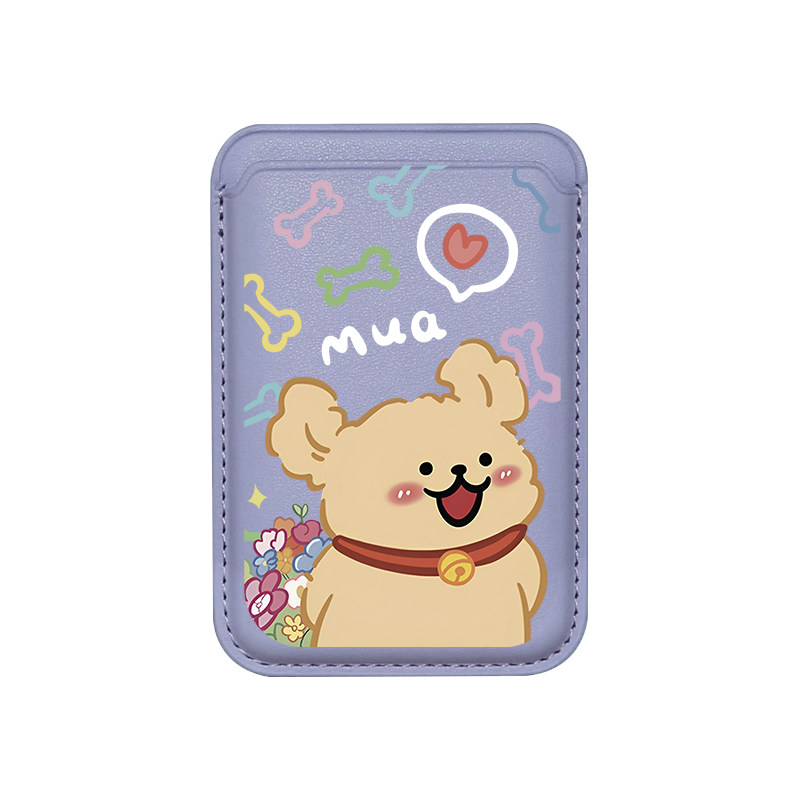 カラフルな花柄の子犬磁気レザーウォレット iPhone 17 - Phone Accessories For Android のレビューと価格