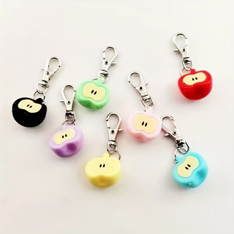 7個入り樹脂製模造アップルキーホルダー、バッグや携帯電話アク - Phone Accessories Keychain のレビューと価格