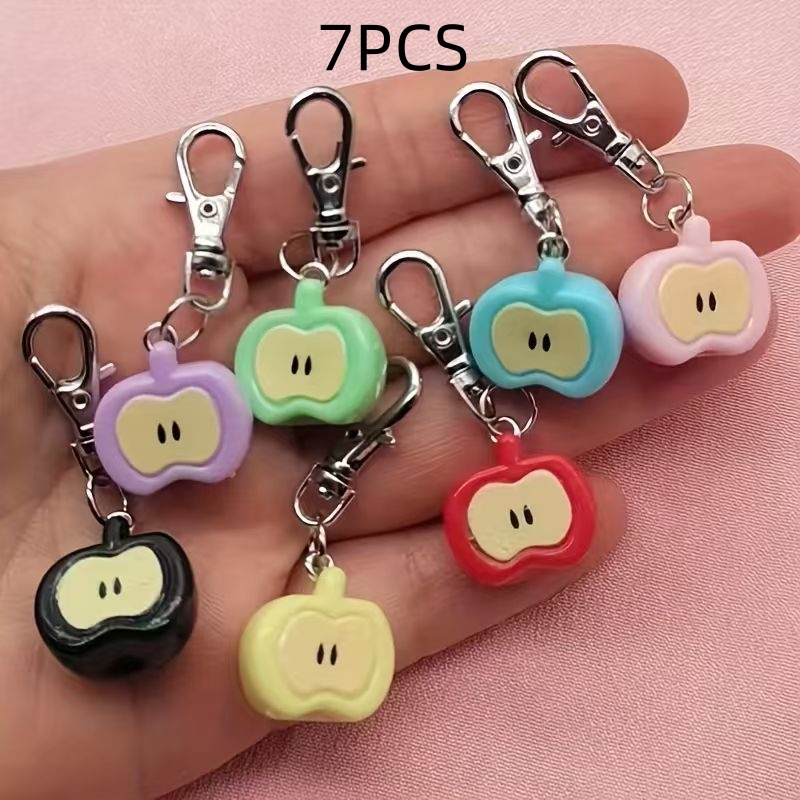 7個入り樹脂製模造アップルキーホルダー、バッグや携帯電話アク - Phone Accessories Keychain のレビューと価格