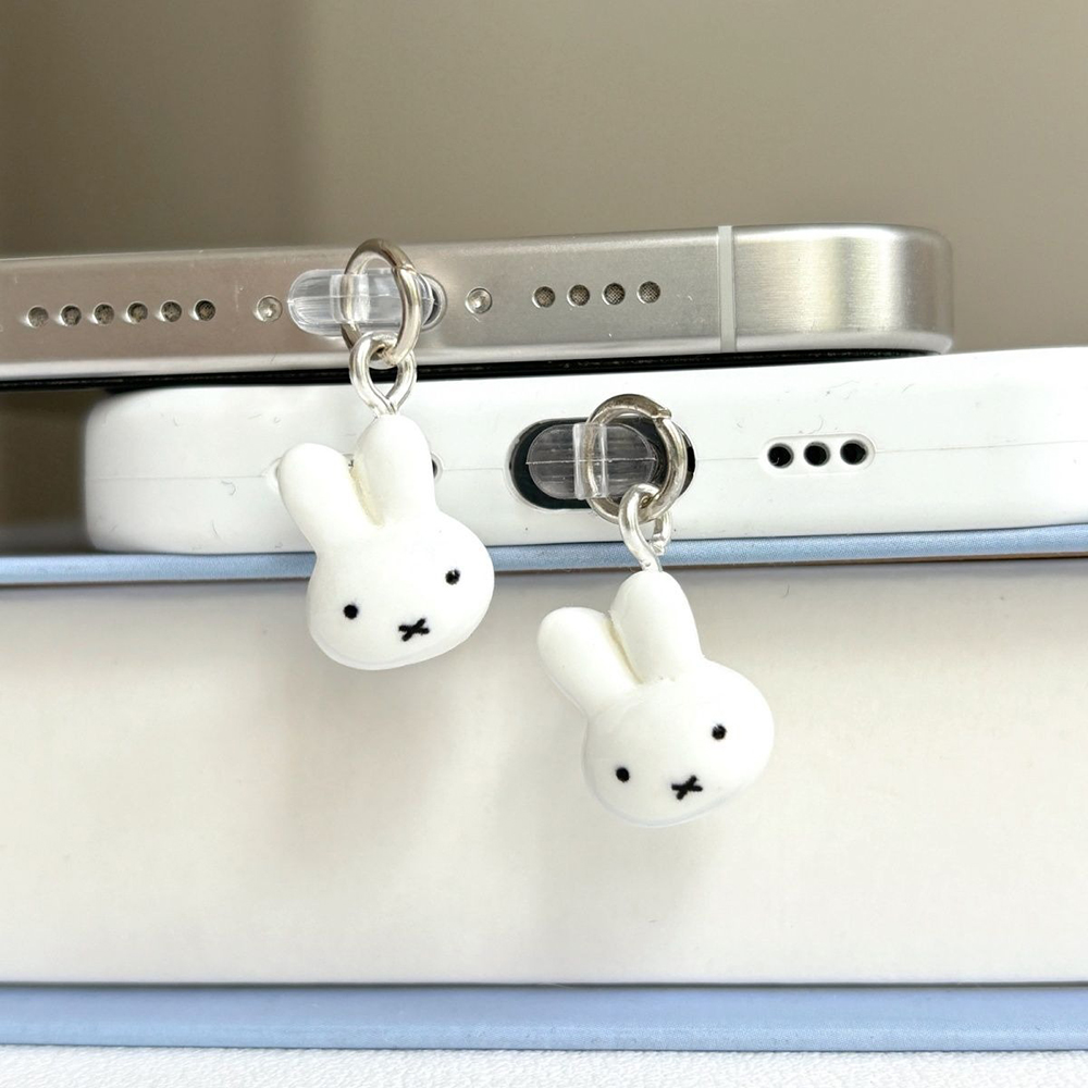 かわいいミッフィー電話充電ポートダストプラグかわいいシリコン - Phone Accessories For Android のレビューと価格