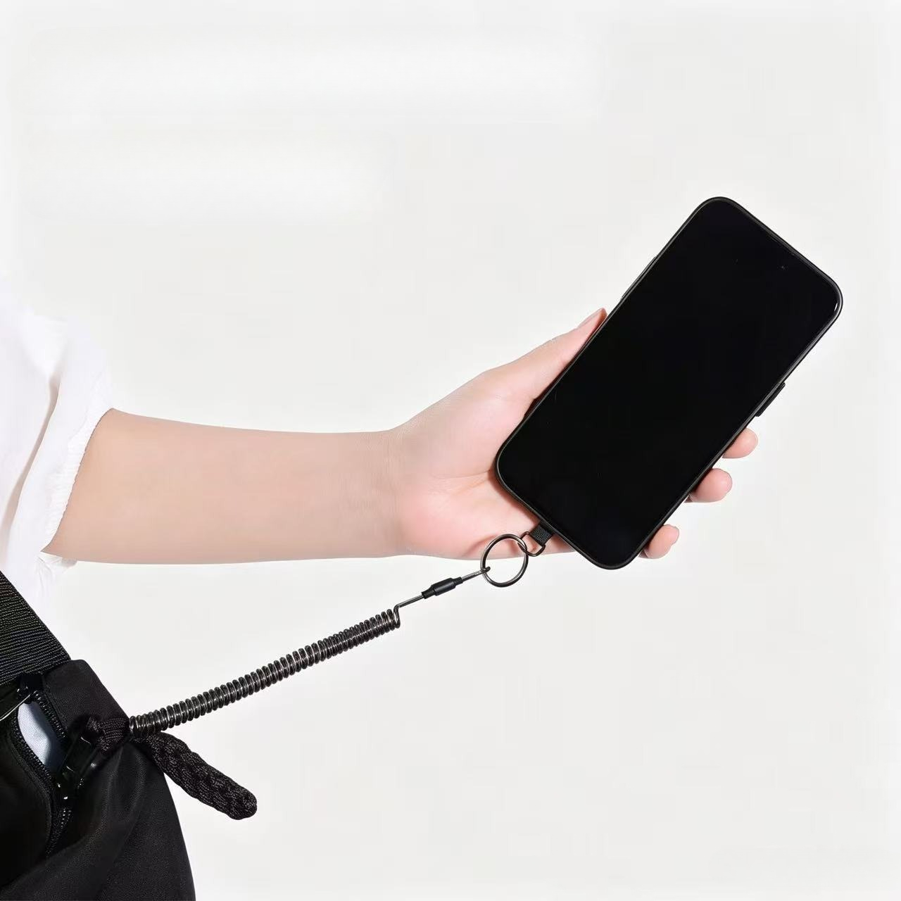 紛失防止フレキシブル電話ロープ、スプリング式格納式安全ライン - Phone Accessories Keychain のレビューと価格
