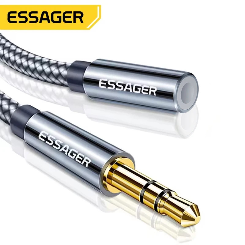 Essager 3.5mm オーディオ Aux ケーブル ヘ - Earphone Splitter Jack のレビューと価格
