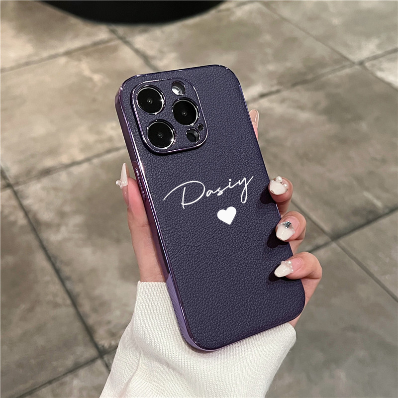 IPhone用カスタムネームケース,ソフトメッキレザーカバー - Phone Accessories Names のレビューと価格
