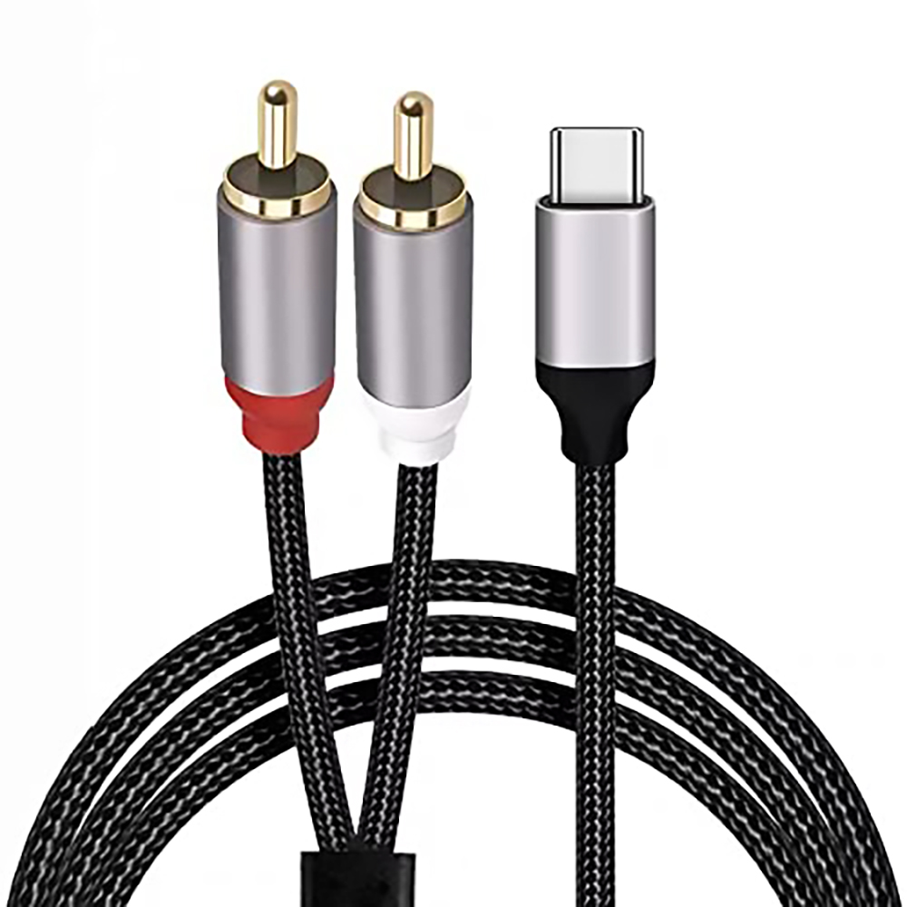 USB C - 2 RCAオーディオケーブル、Type-C  - Earphone Splitter Jack のレビューと価格